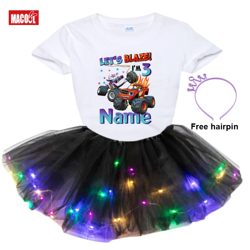 

Girls Dress Tutu Skirt Ribbon Tutu Birthday Gift Toddler Baby Outfit Girl Clothes Party Set Toddler Led Light Tutu Friend Skirt