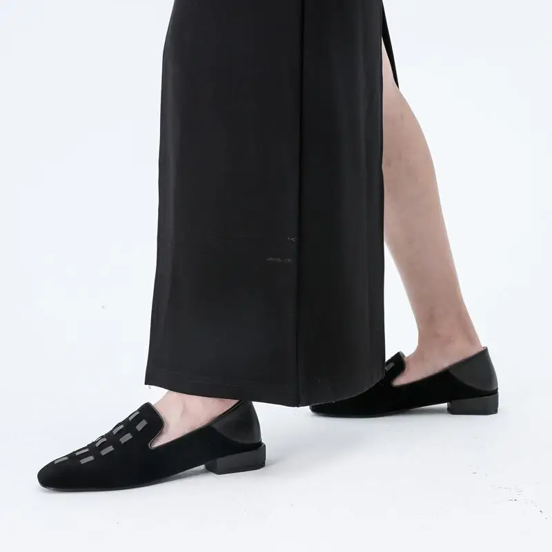 ALLBITEFO/Модная Брендовая женская обувь из натуральной кожи с квадратным носком на низком каблуке; Высококачественная Офисная Женская обувь; осенние женские туфли на каблуке
