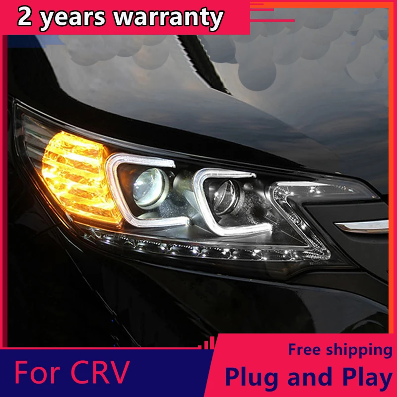 

Car Styling For Honda CRV CR-V Led Headlights 2012-2014 Head Lamp Double C Angel eye led DRL front light Bi-Xenon Lens