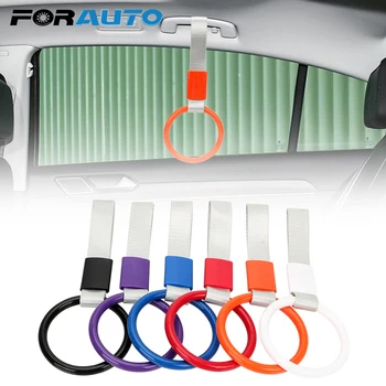 

FORAUTO Car Interior Pull Ring Subway Train Bus Handle Strap Charm Drift JDM TSURIKAWA RING Round Car Rear Bumper Warning Loop