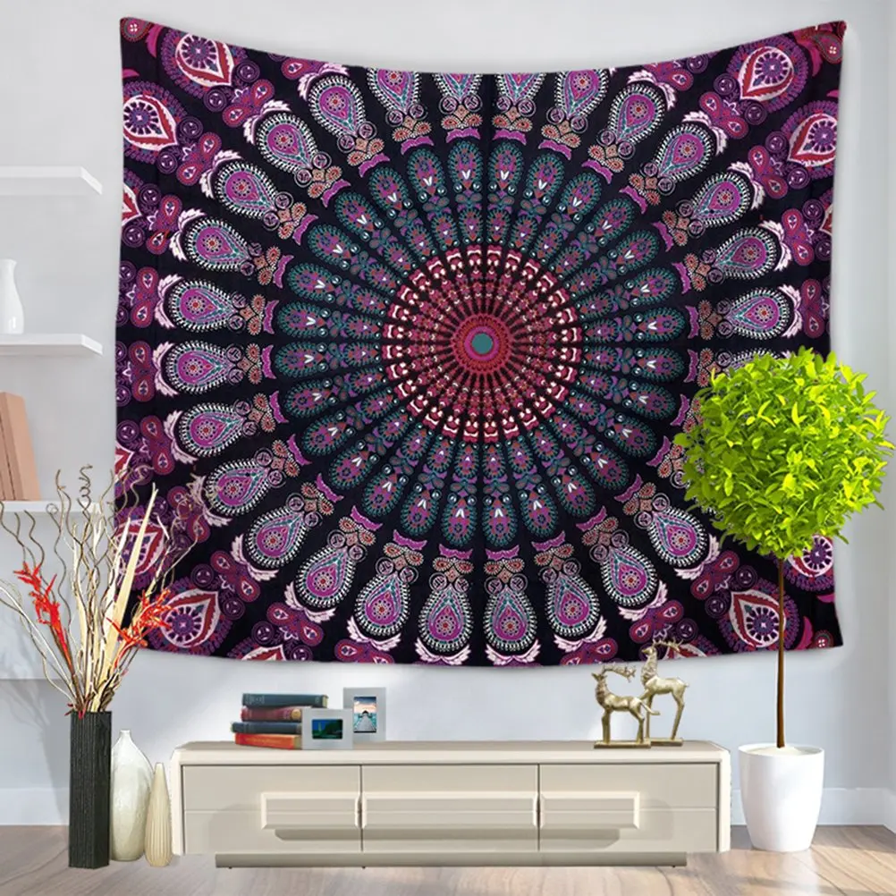 

Hippie Celestial Look Floral Pattern Oriental Abstract Art Wall Hanging for Bedroom