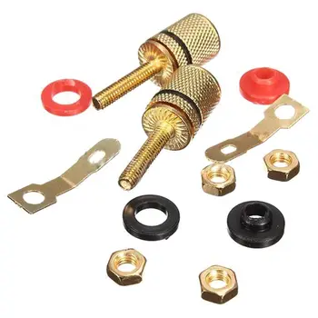 

New 8pcs Gold Plated Amplifier Speaker Binding Post 4mm Banana Plug Jack Connector