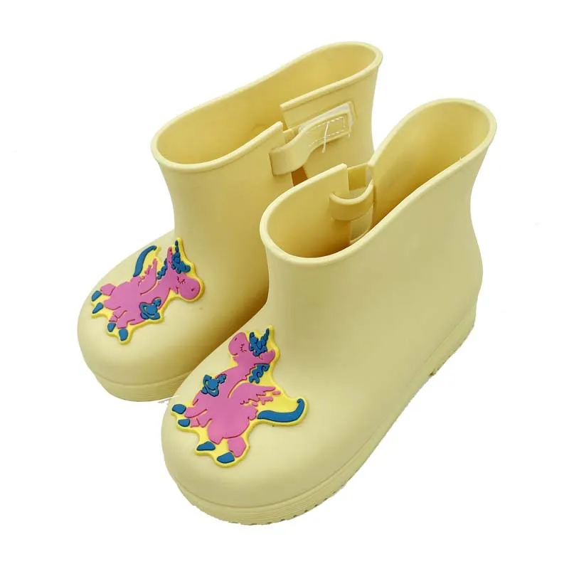Модные детские резиновые сапоги; нескользящая обувь для маленьких девочек; детские резиновые сапоги из пвх; Водонепроницаемая Обувь для маленьких мальчиков; Водонепроницаемая прозрачная обувь - Цвет: Yellow