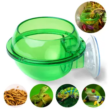 

Reptile Feeder Suction Cup Pet Feeding Box Escape Proof Food Water Bowl For Spider Lizard Frog Cricket Turtle 9.8*5.4*5.8cm