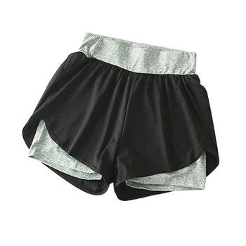 

New Anti Exposure Fake 2PCS Shorts Women Quick Drying Elastic High Waist Shorts Casual Fitness Female Summer Short Pants