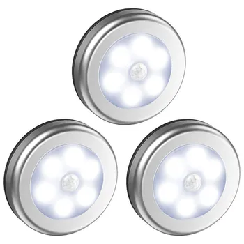 

6 LED Night Light Magnetic Wireless Detector Light Wall Lamp Infrared PIR Motion Sensor Light Auto On/Off for Cabinet Stair