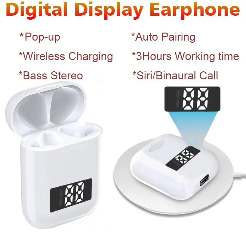 

DishyKooker i99 TWS Wireless Bluetooth Earphones LED Digital Display 5.0 air dots Stereo Charging Headset waterproof For Xiaomi
