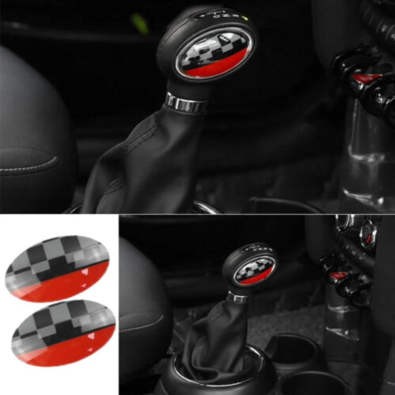 2Pcs Car Gear Shift Knob Cover Sticker for MINI Cooper JCW F54 F55 F56