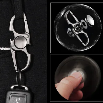 

Bottle Opener Key Chain Fidget Spinner With 2 Alloy Key Rings Men Women Keychain Bottle Opener Sliver Portable Bottle Opener