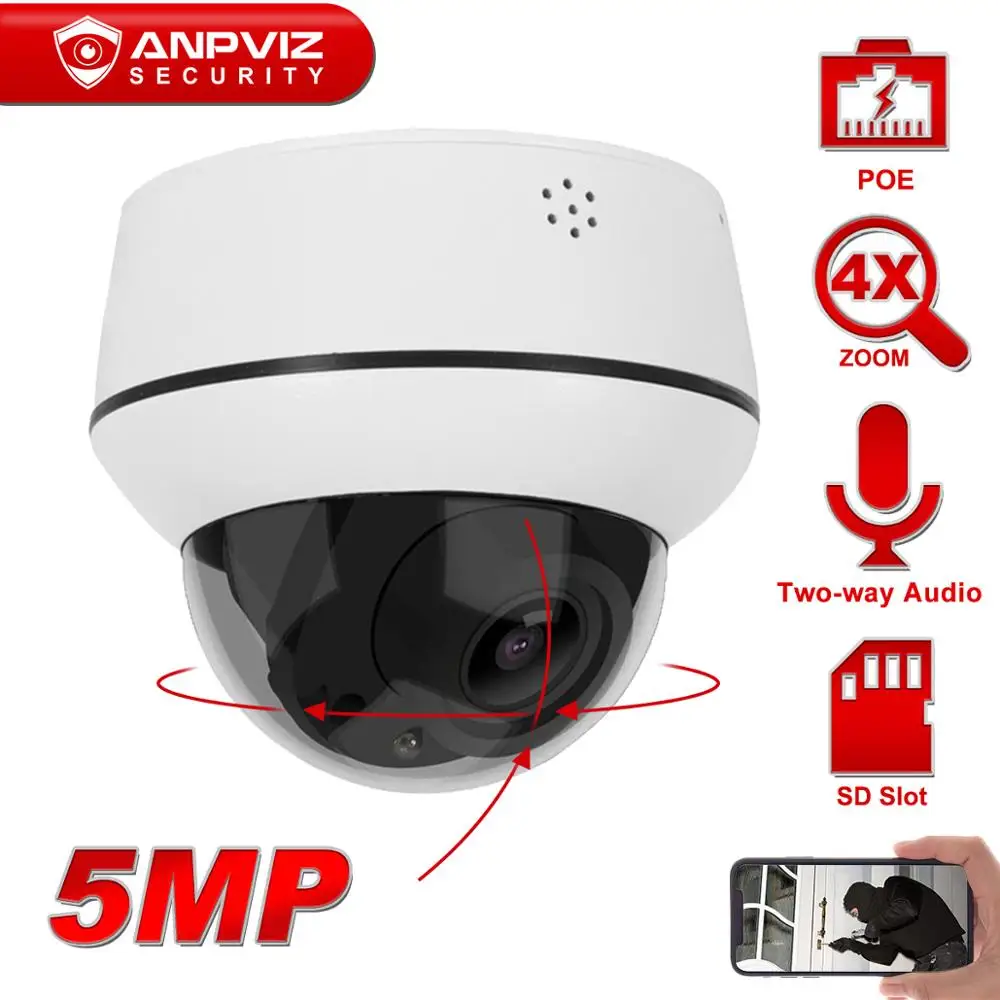 IP камера Anpviz 2 МП/5 Мп/8 Мп 4 кратный зум Onvif|Камеры видеонаблюдения| |