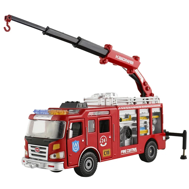 Фото Модель пожарной машины KAIDIWEI 1:50 инженерная игрушечная машинка из сплава подарок