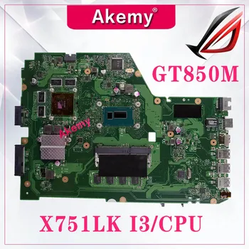 

X751LK motherboard REV 2.0 GTX850M i3 cpu 4GB/RAM For Asus X751L K751L X751LK X751LX laptop motherboard X751LK Mainboard Board