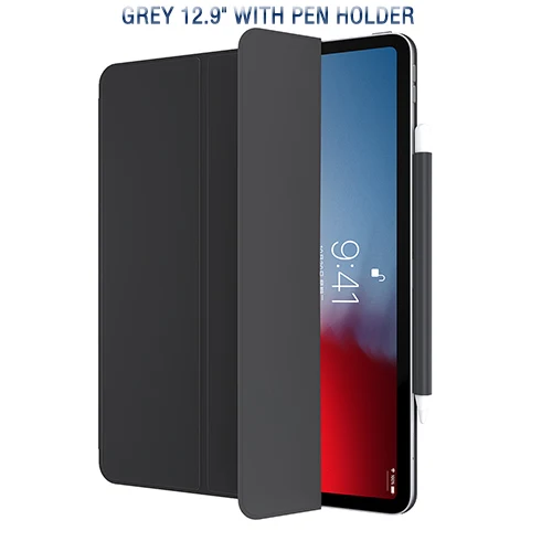 ROCK PU чехол для iPad Pro 12,9 с держателем карандаша ТПУ мягкий чехол для магнитного авто сна Пробуждение защитный чехол для iPad Pro 11 - Цвет: 12.9 with Pen Holder