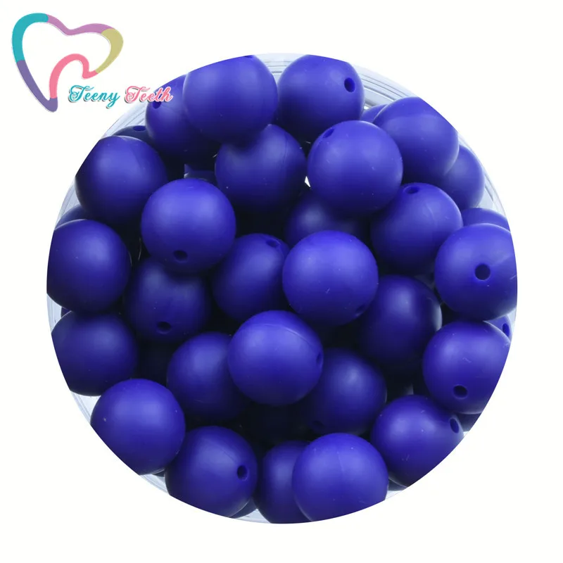 

Teeny Teeth 10 PCS Color Navy 9-15 MM Silicone Round Loose Beads Food Grade Loose Sensory Baby Mom Nursing Jewelry Balls Beads
