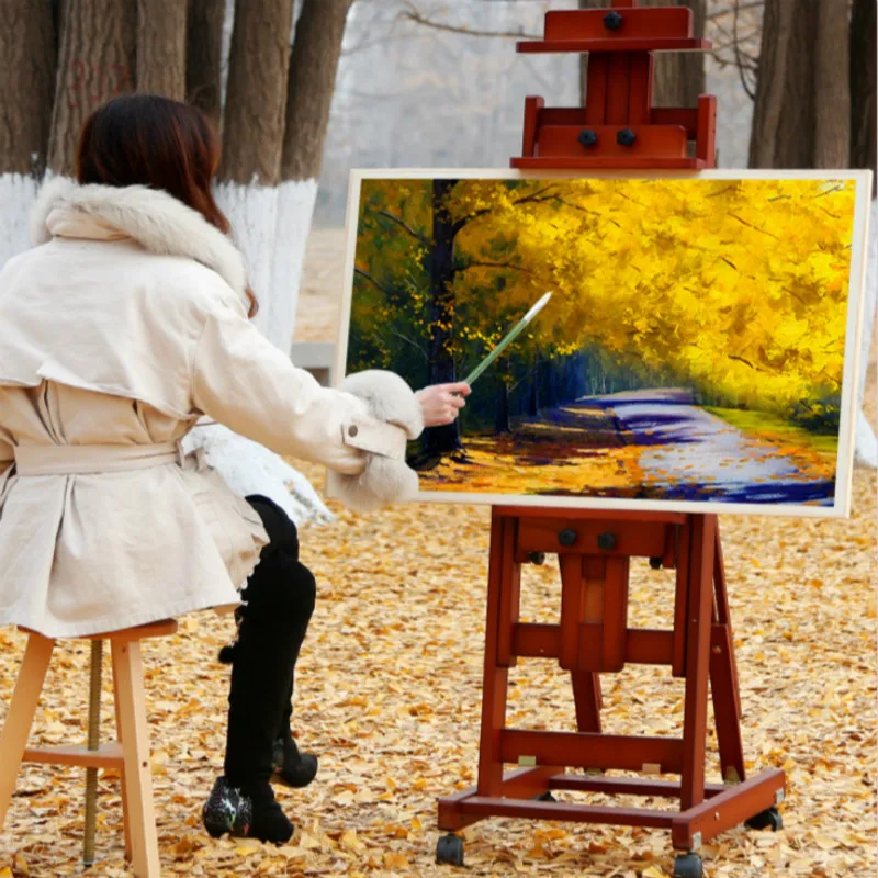 Wooden Easel Caballete De Pintura Artist Oil Paint 8K Table Easel Folding  Painting Easel Stand Painting Accessories Art Supplies