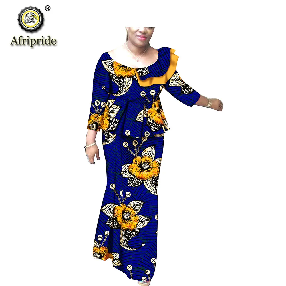 Африканский комплект из 2 предметов для женщин Анкара Топы+ юбки с принтом Дашики одежда женские официальные костюмы AFRIPRIDE S1926021