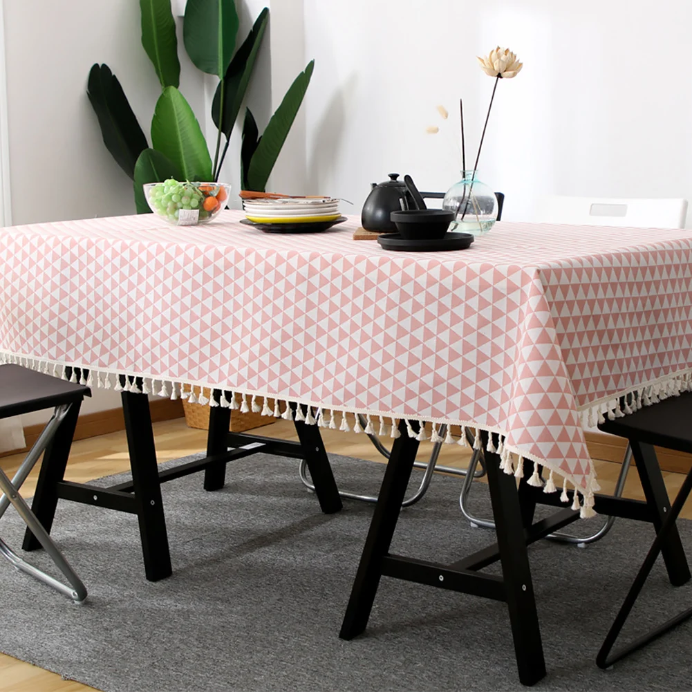 

Nordic Style Patio Table Cloth Picnic Kitchen Tabletop Scratchproof Home Decoration Dinning Party Anti Dust With Tassels Modern