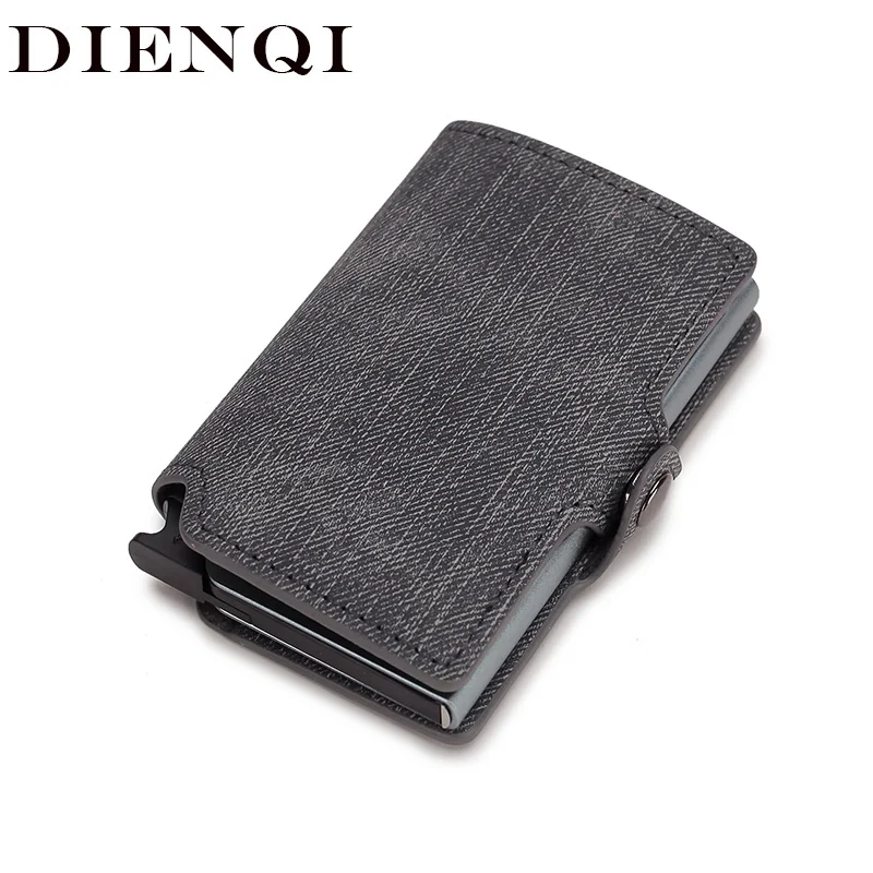 Short Purse Money-Bag Smart Wallet Rfid Thin Slim Small Card-Holder Mini DIENQI Grey