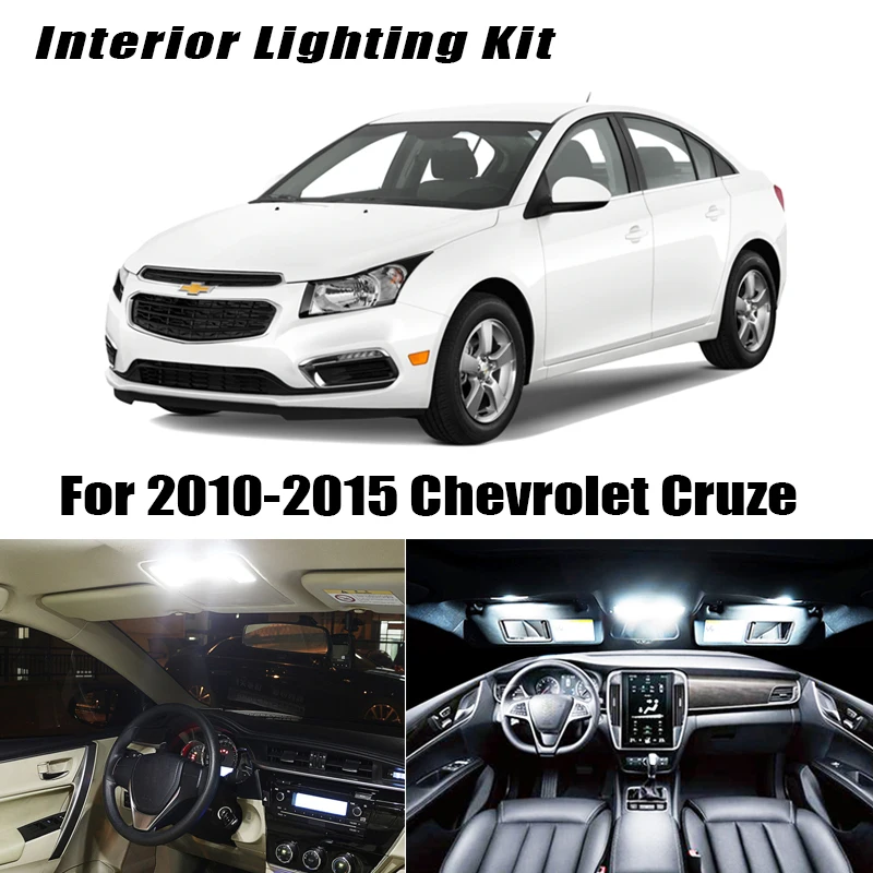 Автомобильные светильник ные лампы 8x комплект для салона автомобиля Chevrolet Cruze 2010