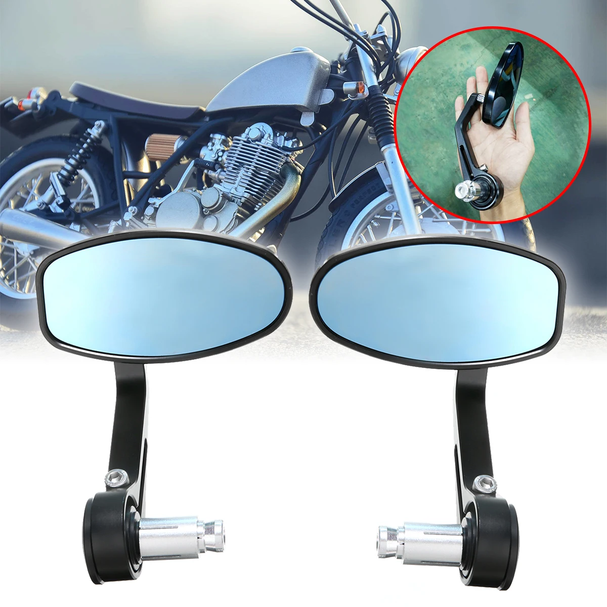 For Triumph Speed Triple 2pcs CNC Motorcycle Bar End Rearview Side Mirror Balck Aluminium Mayitr