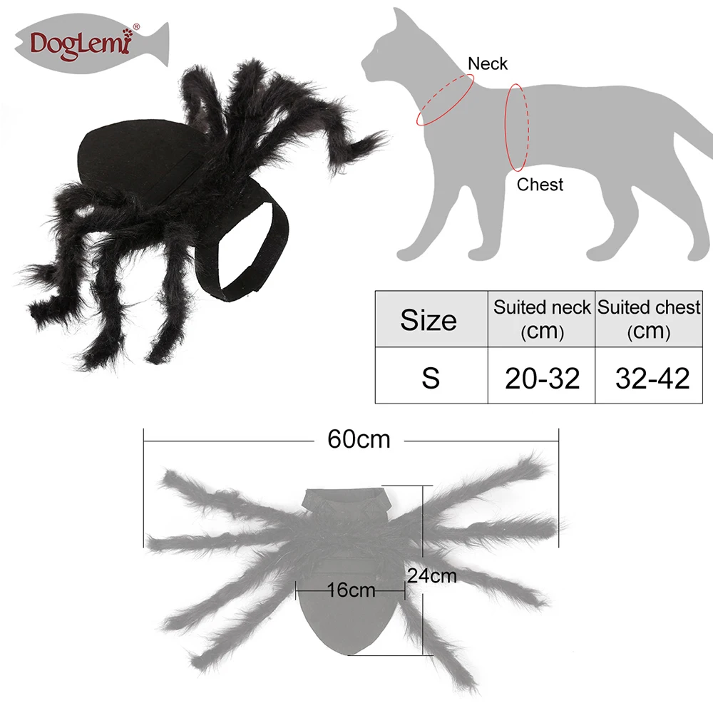 Яркие Костюмы для домашних животных в форме паука для кошек Одежда для маленьких кошек и собак вечерние костюмы для кошек на Хэллоуин