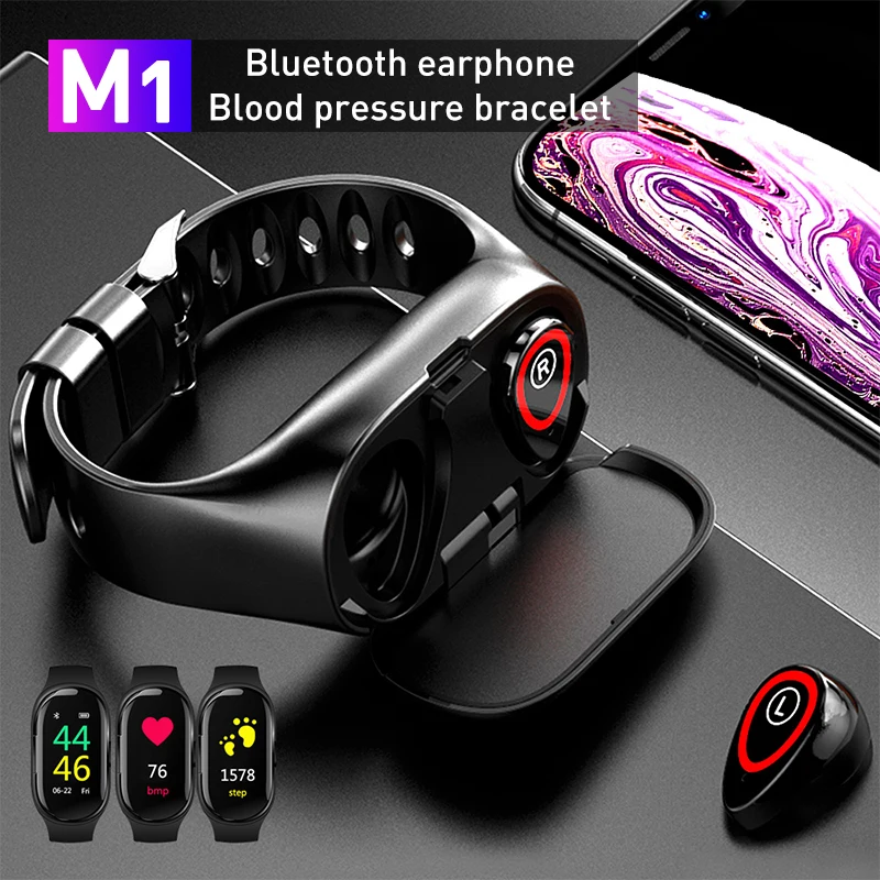 M1 TWS Bluetooth-наушники Беспроводные наушники для телефона Умные часы с монитором