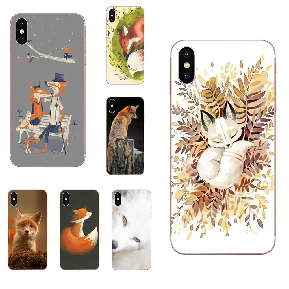 Cute Watercolor Fox Animal TPU Skin Painting For HTC Desire 530 626 628 630 816 820 830 One A9 M7 M8 M9 M10 E9 U11 U12 Life Plus | Мобильные