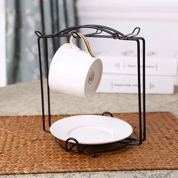 

Stainless Steel Tea Cups Display Stand Anti-Rust Cups Holder Mug Holder Glass Cup Rack Tea Black Coffee Anti-Rust Coated Stand
