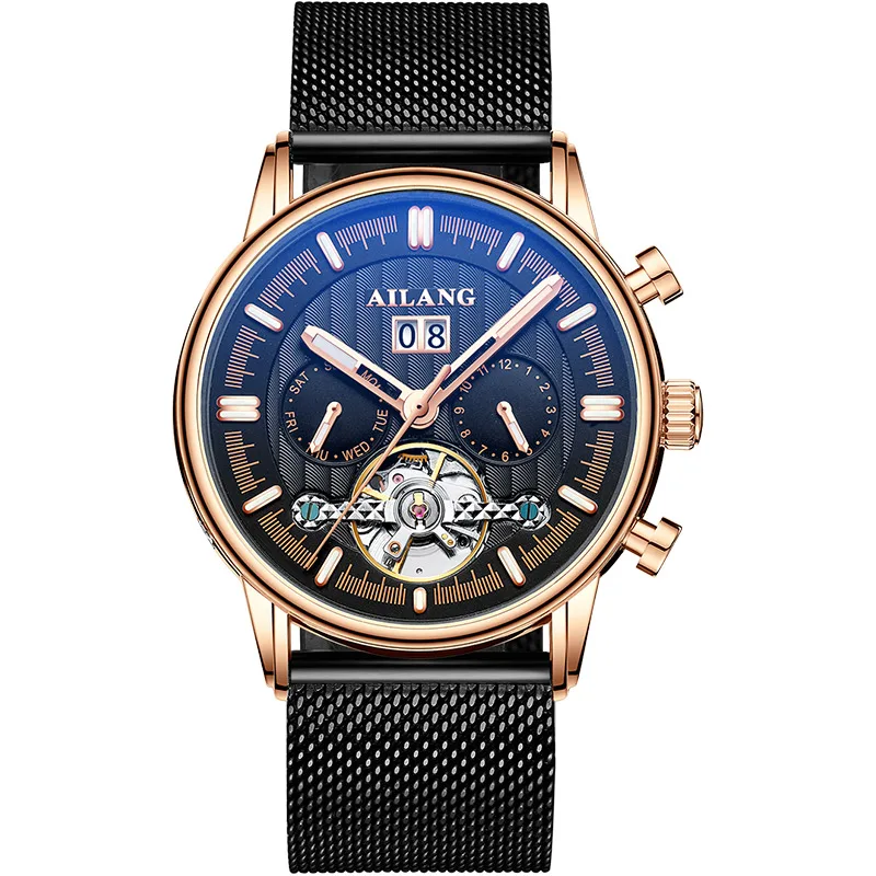 AILANG New Men's Watches Classic Mechanical Watch Men Luxury Men Automatic Watches Business Waterproof Tourbillon Clock Man - Цвет: 12