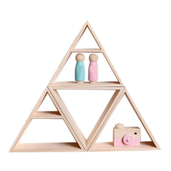 

NEW-Ins Wind Storage Rack Decoration Living Room Wall-Mounted Triple-cornered Shape Home Storage Rack Debris Rack