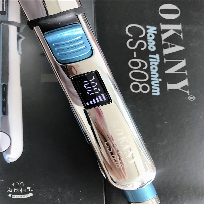 Max 750F Pro титановая плавающая пластина плоский утюжок выпрямитель для волос Профессиональный быстрый Электрический выпрямитель с ЖК-дисплеем 100-240 В