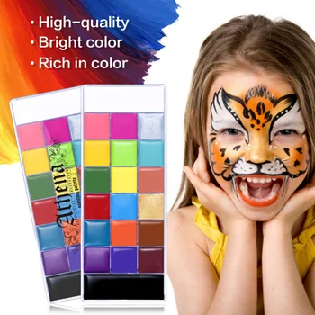 

20 Colors Face Body Painting Oil Safe Kids Flash Tattoo Painting Art Halloween Party Makeup Fancy Dress Beauty Palette