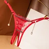 Fashion Women Low-Rise Thong Lace Sexy Seamless Beading Panties Thin Floral Transparent Briefs Underwear Women ► Photo 3/6
