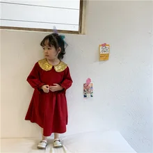 Платье с пайетками в Корейском стиле для девочек модные весенние платья для маленьких девочек детская одежда От 1 до 6 лет