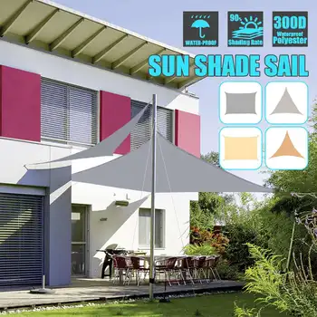 

300D Waterproof Sun Shade Polyester Square Rectangle Shade Sail Garden Terrace Canopy Swimming Camping Hiking Yard Sail Awning