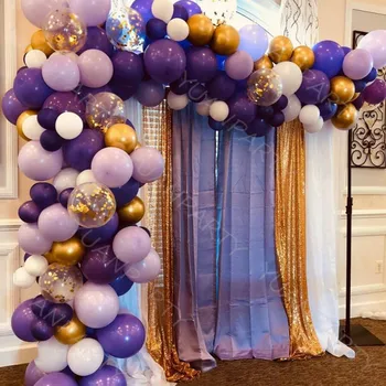 

Metal Gold Mixed Light Purple Deep purple Balloon Garland Arch Kit For Baby Men's women's Birthday Party Decoration Supplies