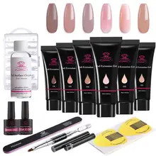 Kit poli 15ml do gel da extensão do prego de makartt/30ml cor nude starter construtor do gel do prego que engrossa o equipamento da solução tudo-em-um