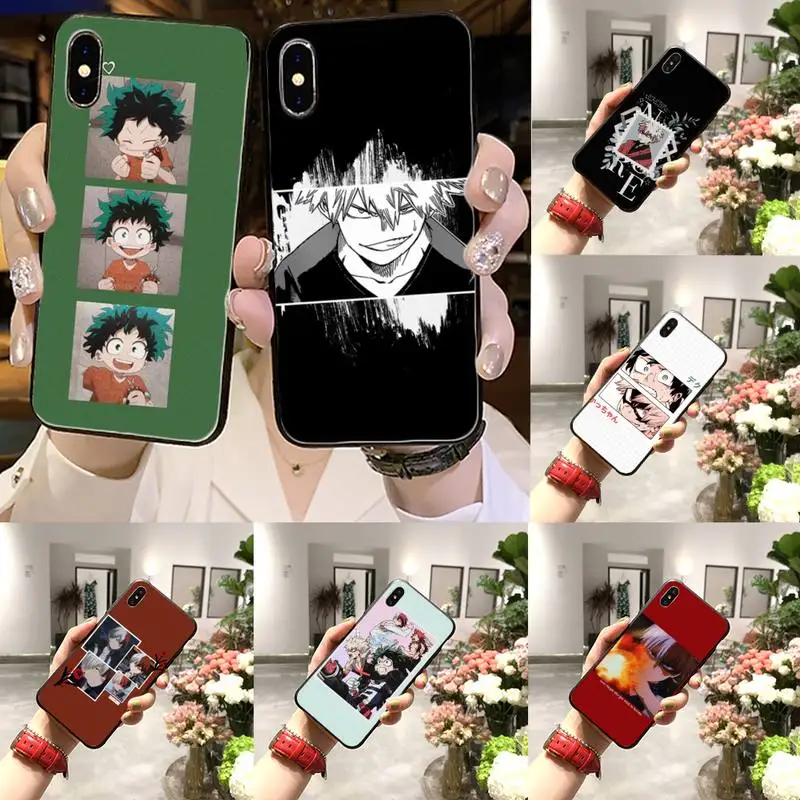 Чехол для телефона My hero academic anime Izuku черный корпус iphone 5 5s 5c se 6 6s 7 8 plus x xs xr 11 pro max