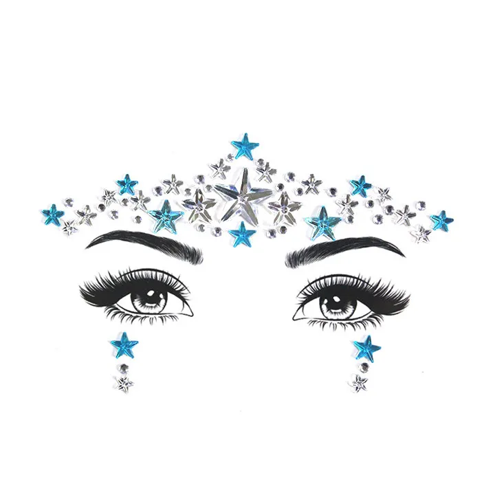 7    New Face Stickes Drill Acrylic Crystal Stick Beauty Makeup Party Decoration Resin Colorful Rhinestone Crystal Face Stickers