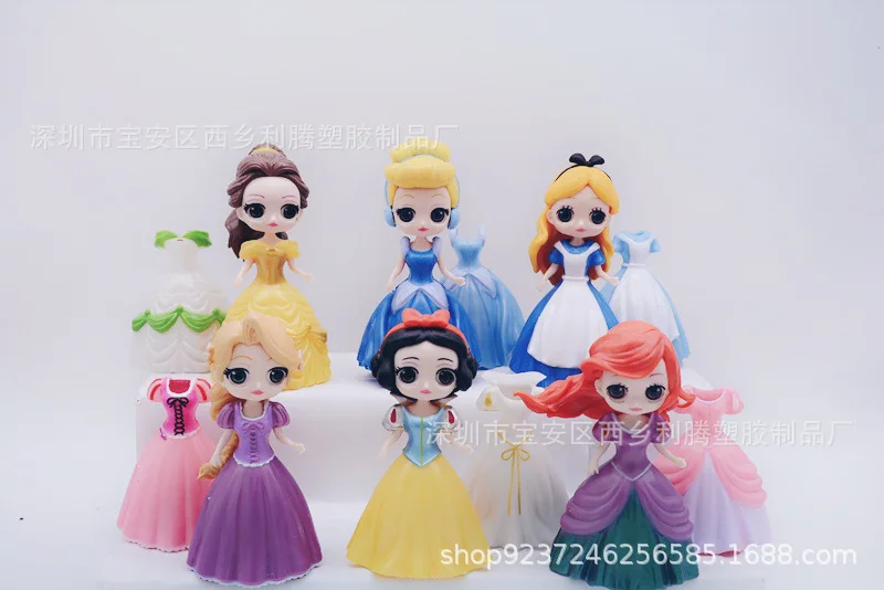 

Cute Big Eyes Sprouting Long Hair Cinderella Belle Snow White Princess 6--Huanyi Toy Cake Decorations And Ornaments