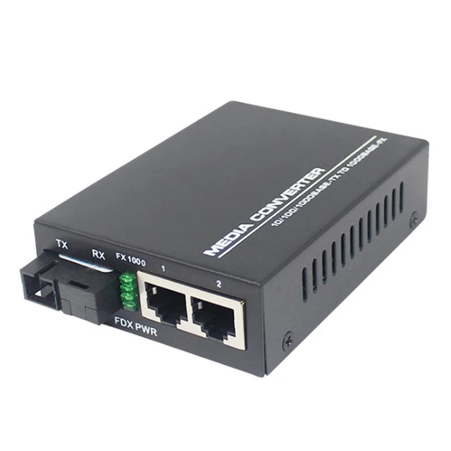 Gigabit Optical Fiber Transceiver 20 km 1000Mbps Optical Converter Monitoring Video Transceiver Single-mode GS-1201W12 3