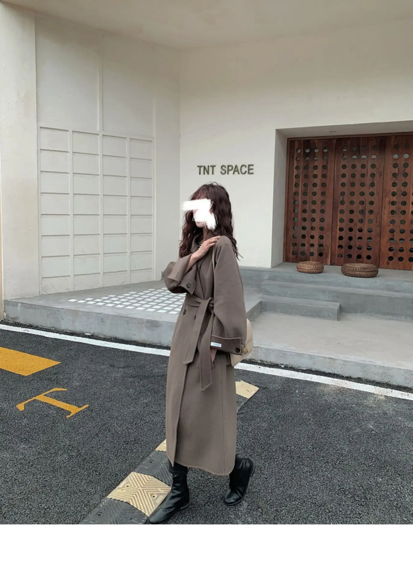 Women Overcoat Outwear Coat Korean Winter Long Loose Cardigans Lace Up Full Sleeve Manteau Femme