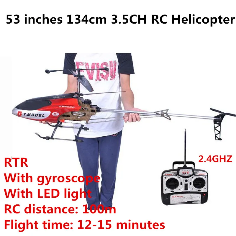 US $258.72 53 Inch 134cm High Quality Big Remote Control Aircraft 35ch DropResistant Rtr With Gyro Metal Frame Radio Rc Helicopter