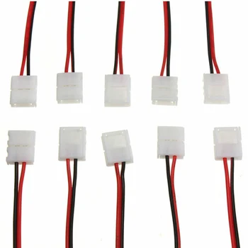 

10PCS PCB Cable 2 Pin LED Strip Connector 5050 Single Color Adapter Single Head Electrical Connect Splice Power Connector HOT