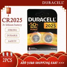 2 pièces d'origine pour DURACELL CR2025 pile bouton 3V Batteries au Lithium pour montre jouet ordinateur calculatrice contrôle DLCR 2025