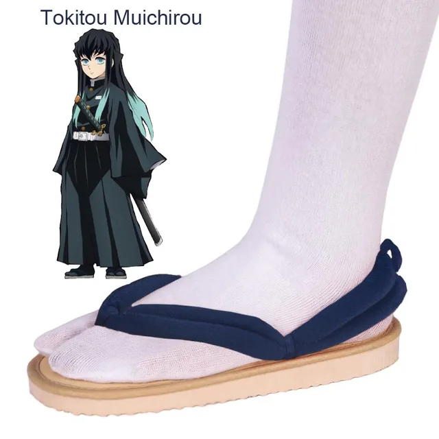 Cosplay Shoes Tanjirou Kamado Nezuko Geta Clogs Demon Slayer:Kimetsu no Yaiba Sandals Shoes Agatsuma Zenitsu Flip Flops F