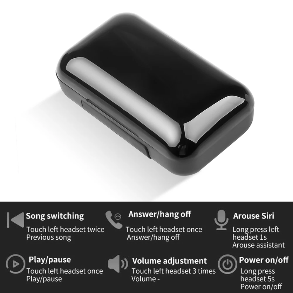 F9 5 0 TWS Bluetooth Headphones Wireless Touch Earphones With Mic LED Display Sport Gaming Earbuds With Charging Box