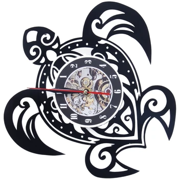 

Sea Turtle Shape Classic Wall Clocks Gear Clock Face Decoration Art Clock Vinyl Record Wall Clock