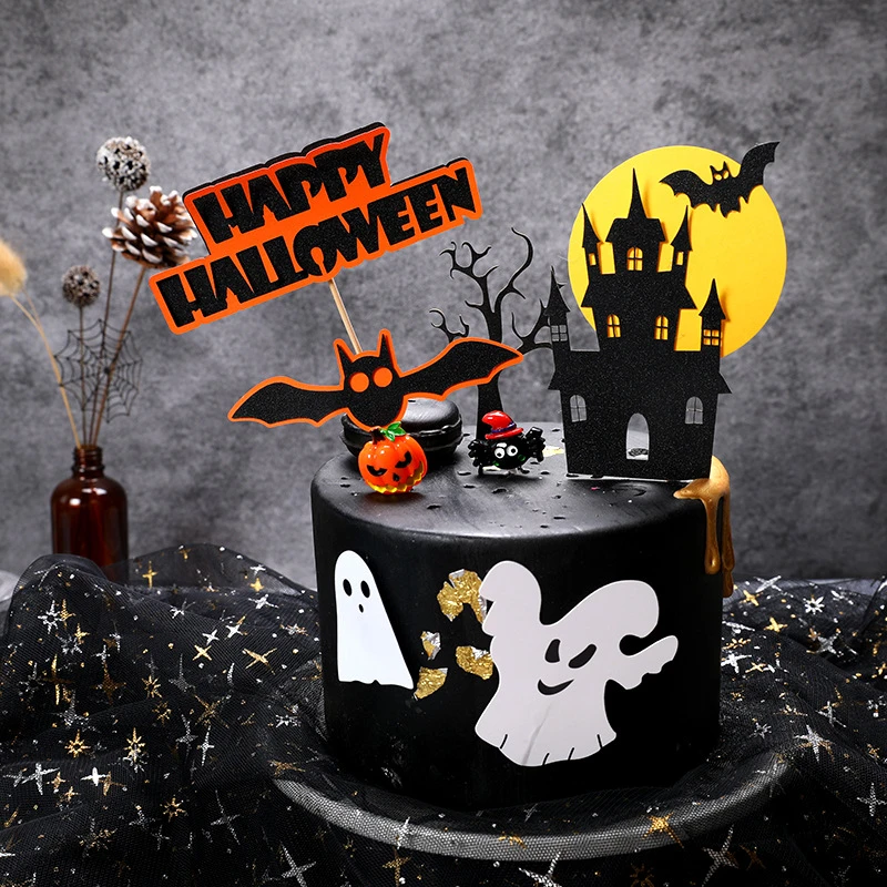 Halloween Dessert Decoration Arbre Monstre Sorciere Fantome Maison Chateau Citrouille Araignee Chauve Souris Gateau Decor Heureux Halloween Fete Fournitures Aliexpress