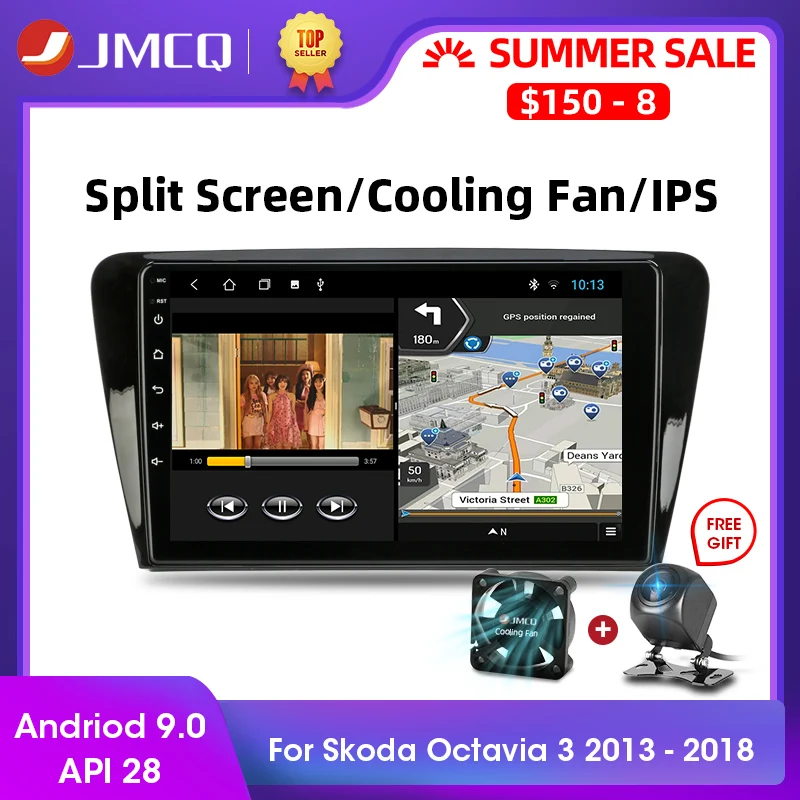 Мультимедийная магнитола JMCQ мультимедийный видеоплеер на Android 9 0 T3L PLUS для Skoda Octavia